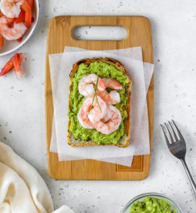 Avocado and shrimp toast