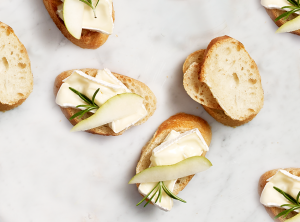 Pear, Brie & Rosemary Crostini