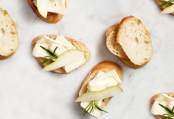 Pear, Brie & Rosemary Crostini