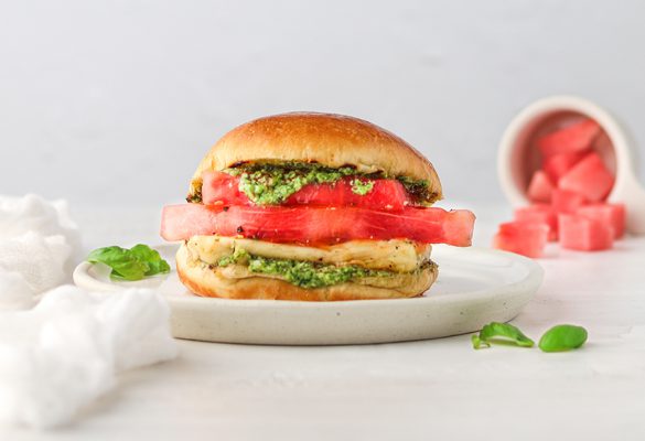 Grilled Halloumi & Watermelon Sandwich