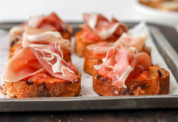 Prosciutto & Tomato Crostini